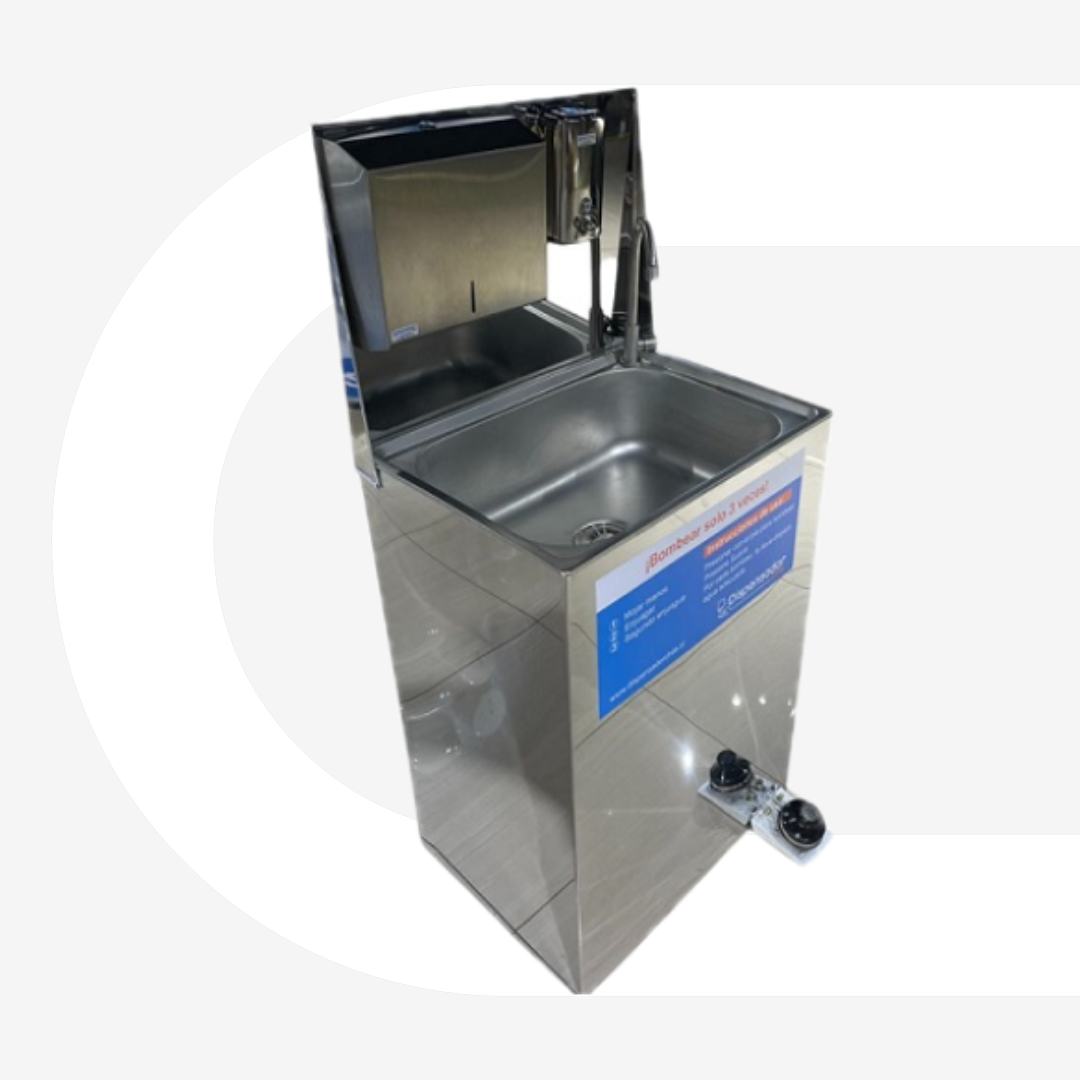 Lavamanos portatil, lavamanos de acero, lavamanos premium, mineria, colegios, construccion, limpieza, higiene