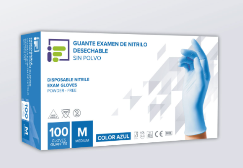 GUANTE DE NITRILO AZUL (Embalaje 10 cajas)