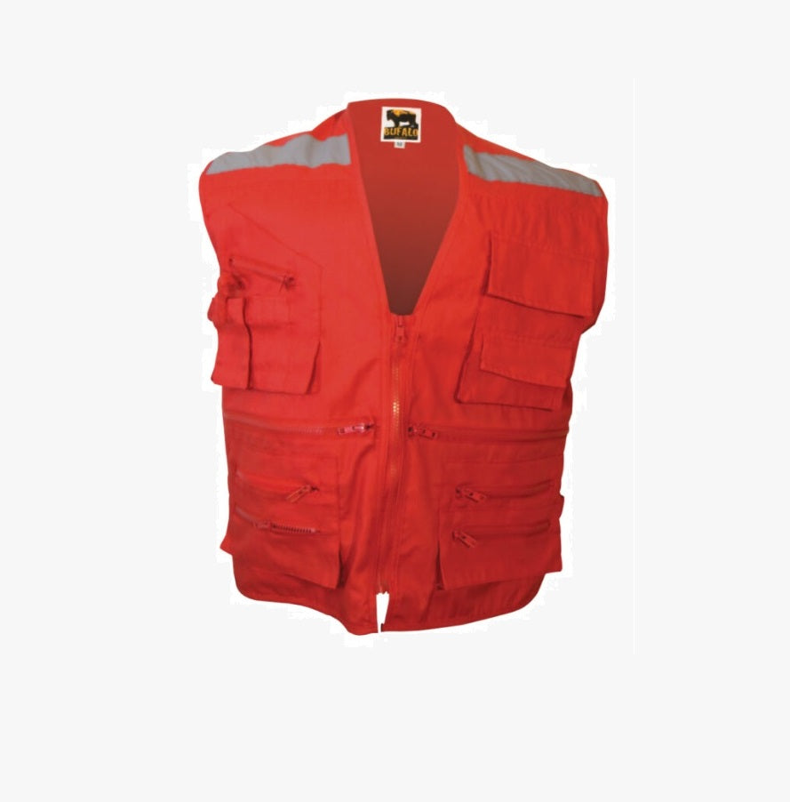Chaleco geólogo poplin rojo