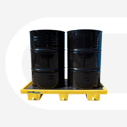Pallet antiderrame, pallet antiderrame 2 tambores, pallet antiderrame 60 litros, control de derrames, contencion de derrames